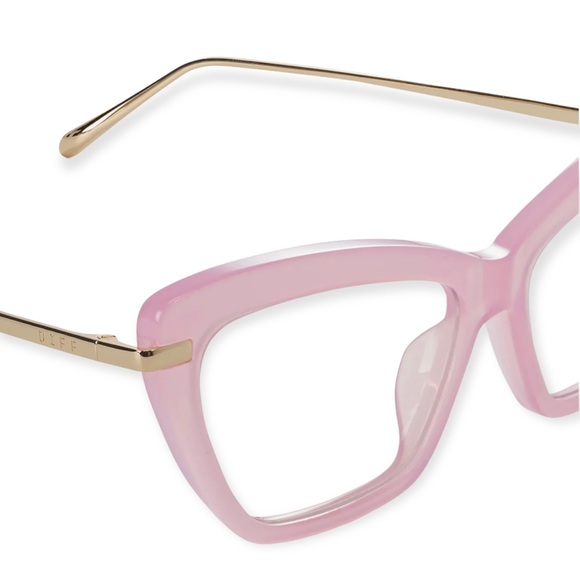 DIFF Mila Bluelight Glasses Coquille Pink & Gold Frame Blue Blocking Lenses - Picture 5 of 10